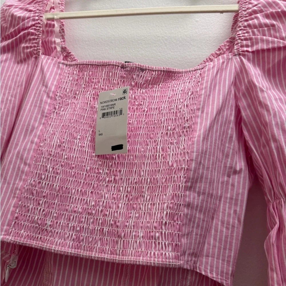 NWT Pink Striped Blouse - Picture 7 of 7